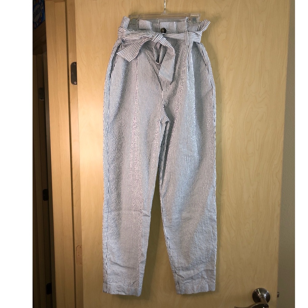 H&M Striped High Waisted Flowy Pants